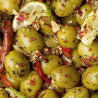 Tequila Lime and Chilli Marinated Olives